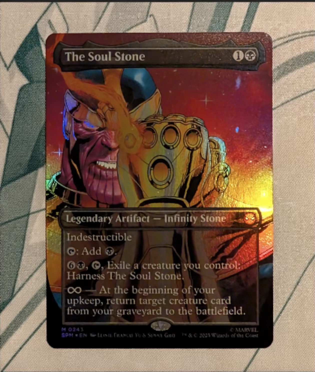 Full-face foil pressed at the studio
